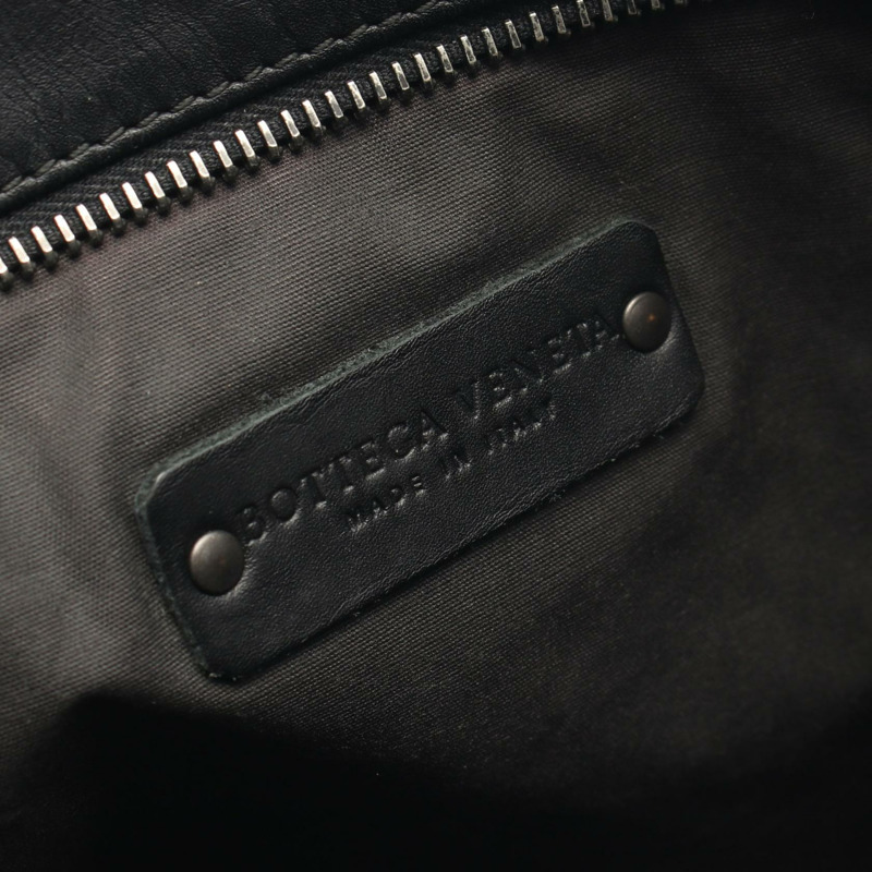 BOTTEGA VENETA Intrecciato 編織肩挎包 276356 黑色皮革 二手 男士-3