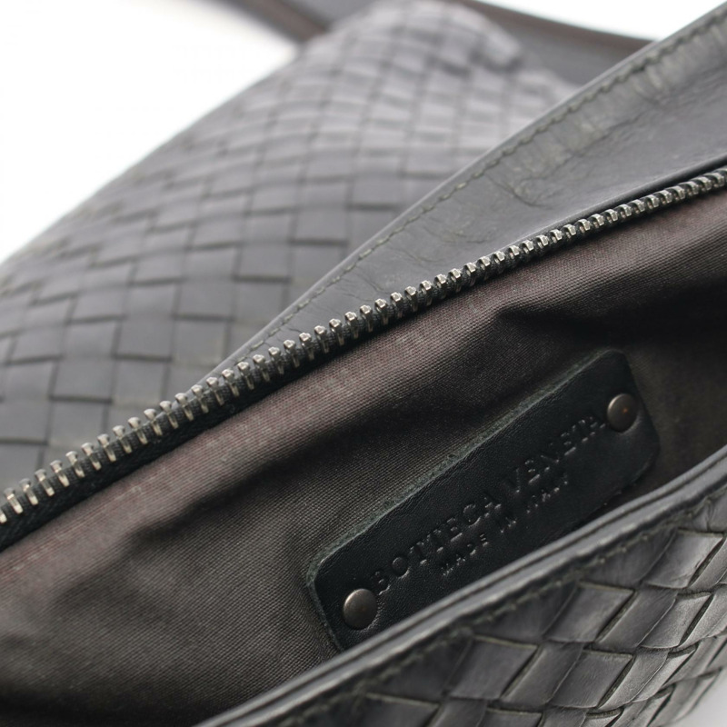 BOTTEGA VENETA Intrecciato 編織肩挎包 276356 黑色皮革 二手 男士-8