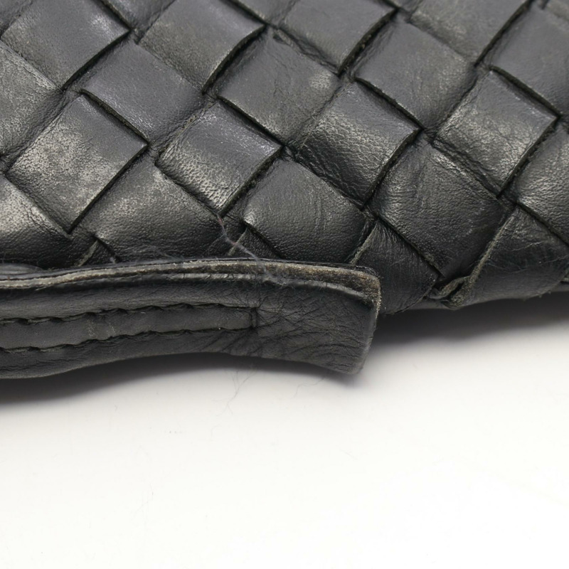 BOTTEGA VENETA Intrecciato 編織肩挎包 276356 黑色皮革 二手 男士-9