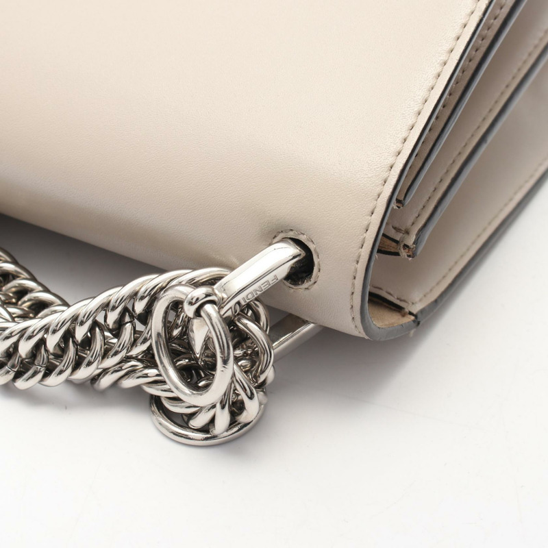 FENDI MINI KAN I 單肩手提包 8M0381 皮革 米色 二手 女士-5