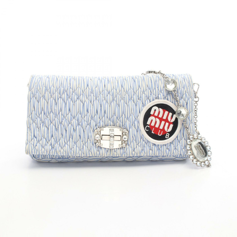 Miu Miu miu miu CLUB Matelasse 單肩包 5BD233 藍色 二手 女士-0