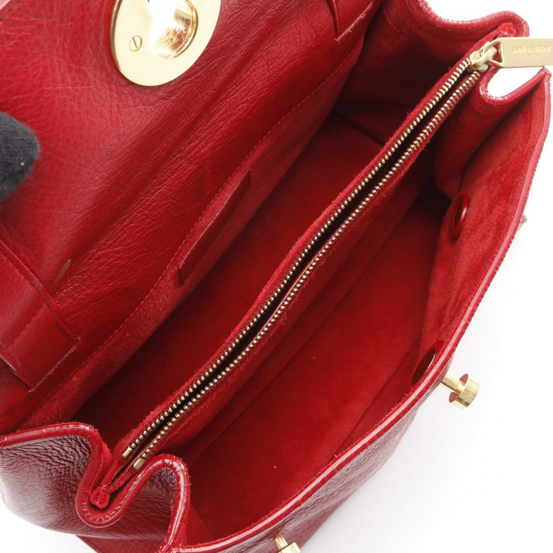 SAINT LAURENT PARIS Muse 斜背包/單肩包,紅色二手皮革款-2