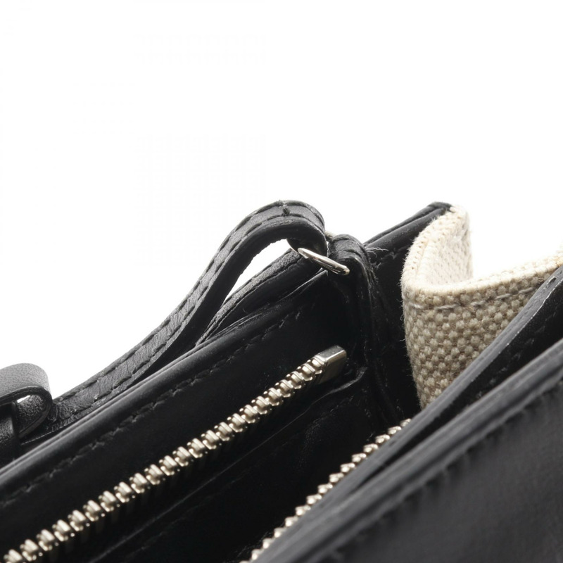 BALENCIAGA 海軍藍 Pochette 單肩斜背包 339937 帆布皮革 米色二手-7