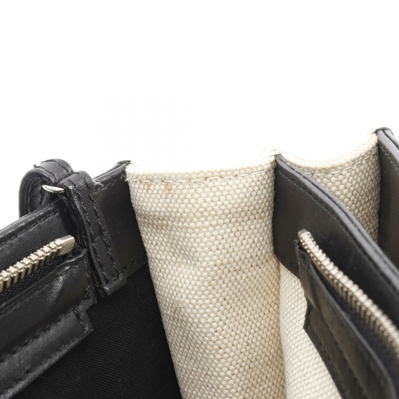 BALENCIAGA 海軍藍 Pochette 單肩斜背包 339937 帆布皮革 米色二手-10