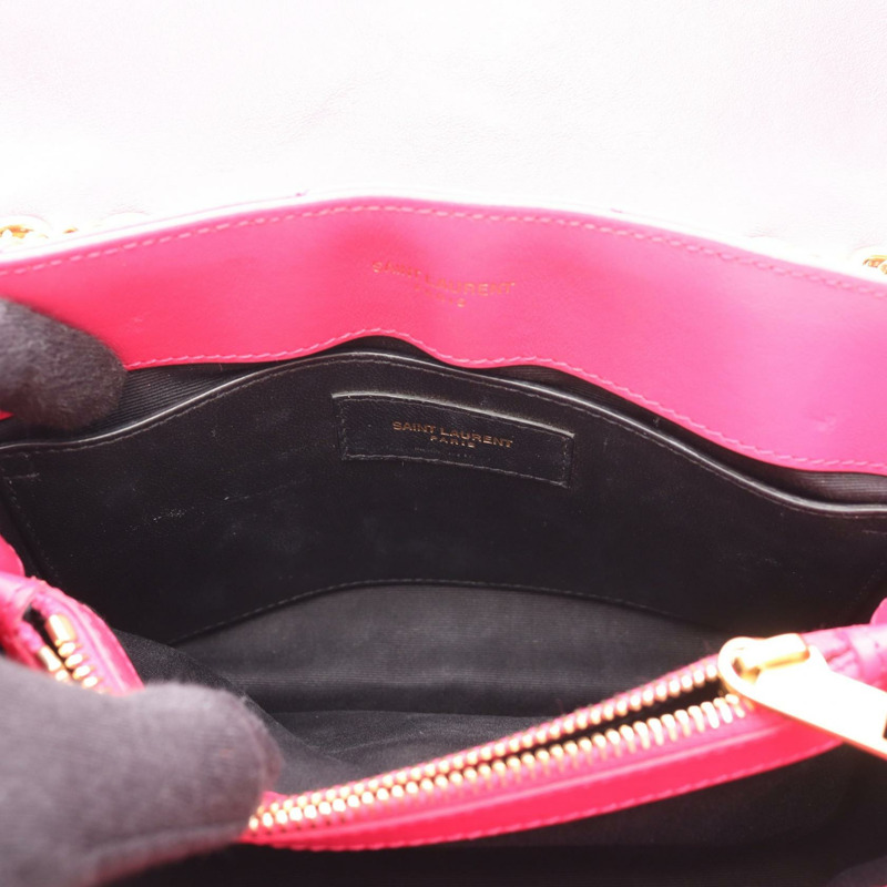 SAINT LAURENT PARIS Lulu 小號鏈條單肩包 494699 皮革 粉紅色 二手 女士-7