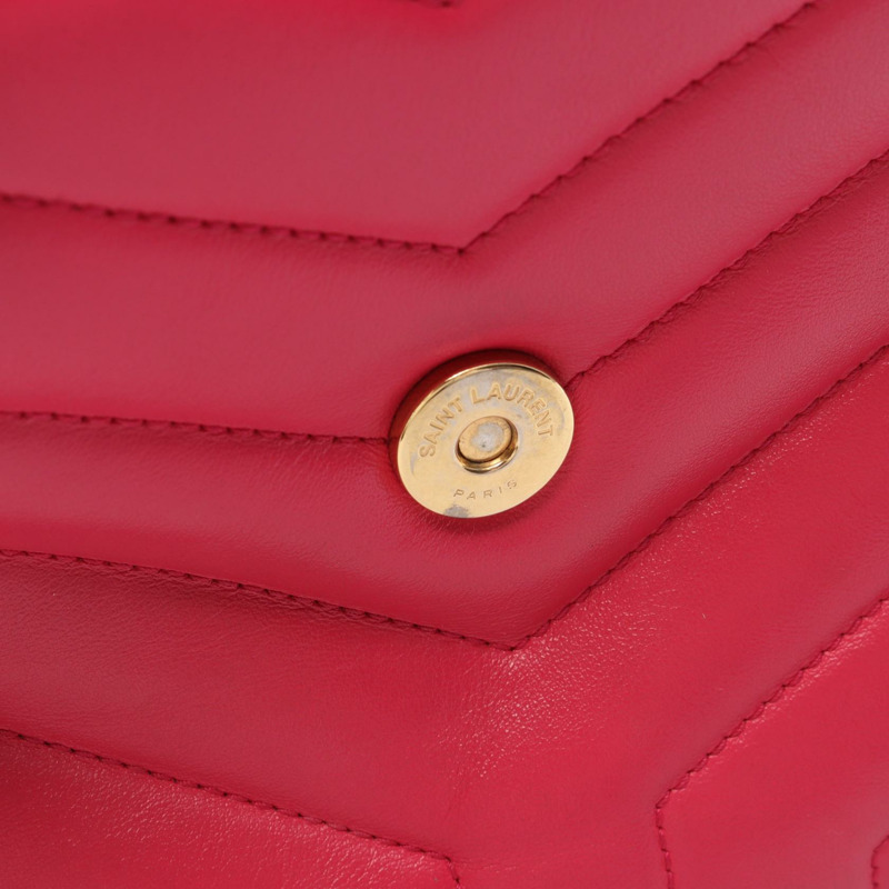 SAINT LAURENT PARIS Lulu 小號鏈條單肩包 494699 皮革 粉紅色 二手 女士-9