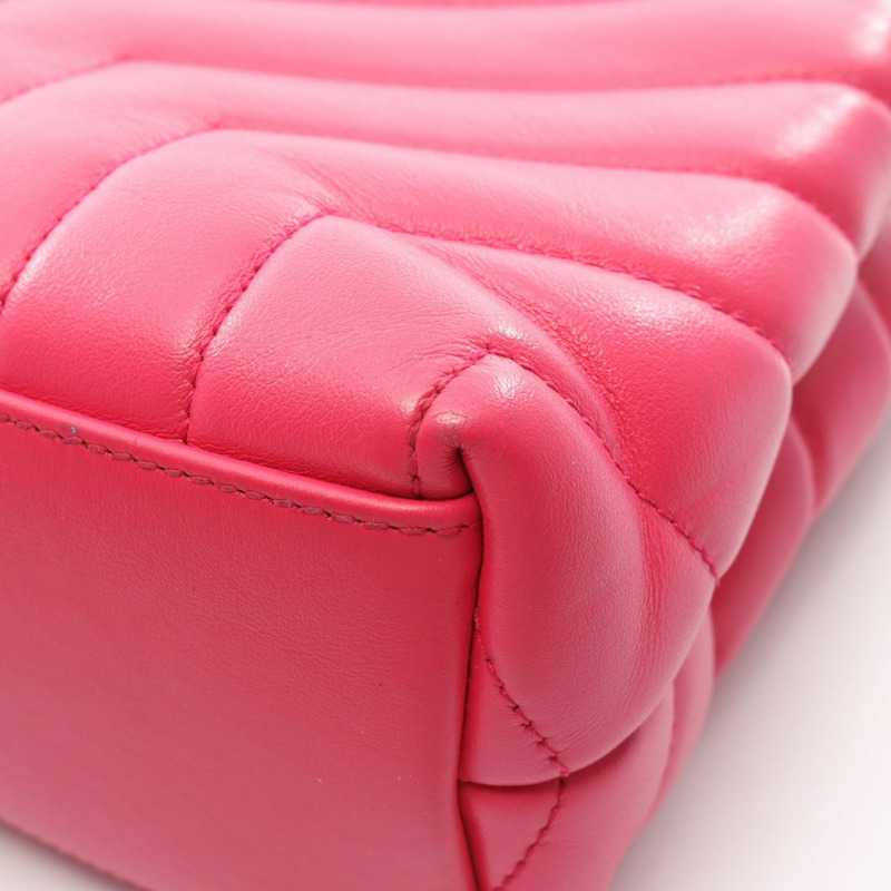 SAINT LAURENT PARIS Lulu 小號鏈條單肩包 494699 皮革 粉紅色 二手 女士-10