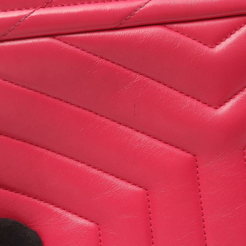 SAINT LAURENT PARIS Lulu 小號鏈條單肩包 494699 皮革 粉紅色 二手 女士-13