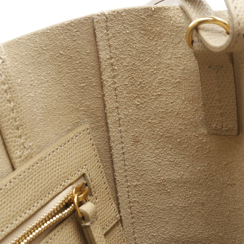 CELINE Vertical 小號 Cabas 手提單肩斜背包 176163 米色皮革-8