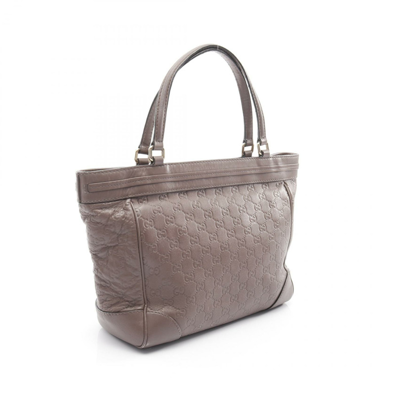 GUCCI Mayfair Guccissima 手提包 257061 皮革 粉紅棕色 二手 女士-1