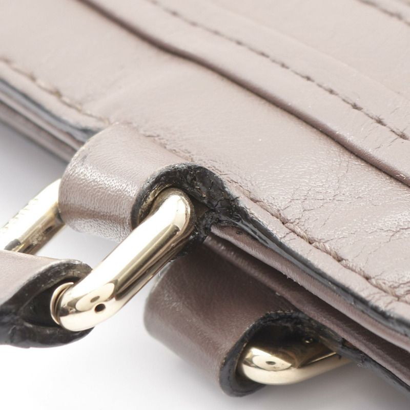 GUCCI Mayfair Guccissima 手提包 257061 皮革 粉紅棕色 二手 女士-4