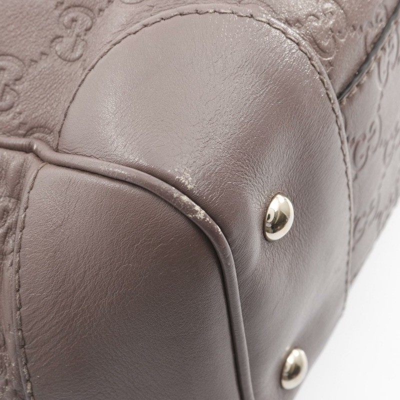 GUCCI Mayfair Guccissima 手提包 257061 皮革 粉紅棕色 二手 女士-6