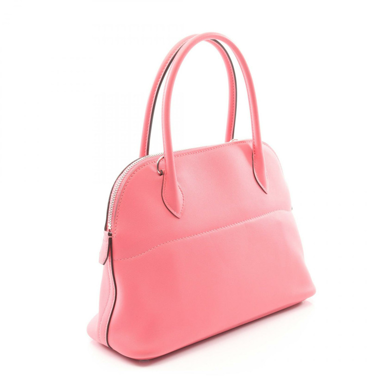 愛馬仕 Bolide27 單肩手提包，Swift 皮革，玫瑰杜鵑色，二手，女士，帶五金配件。-1