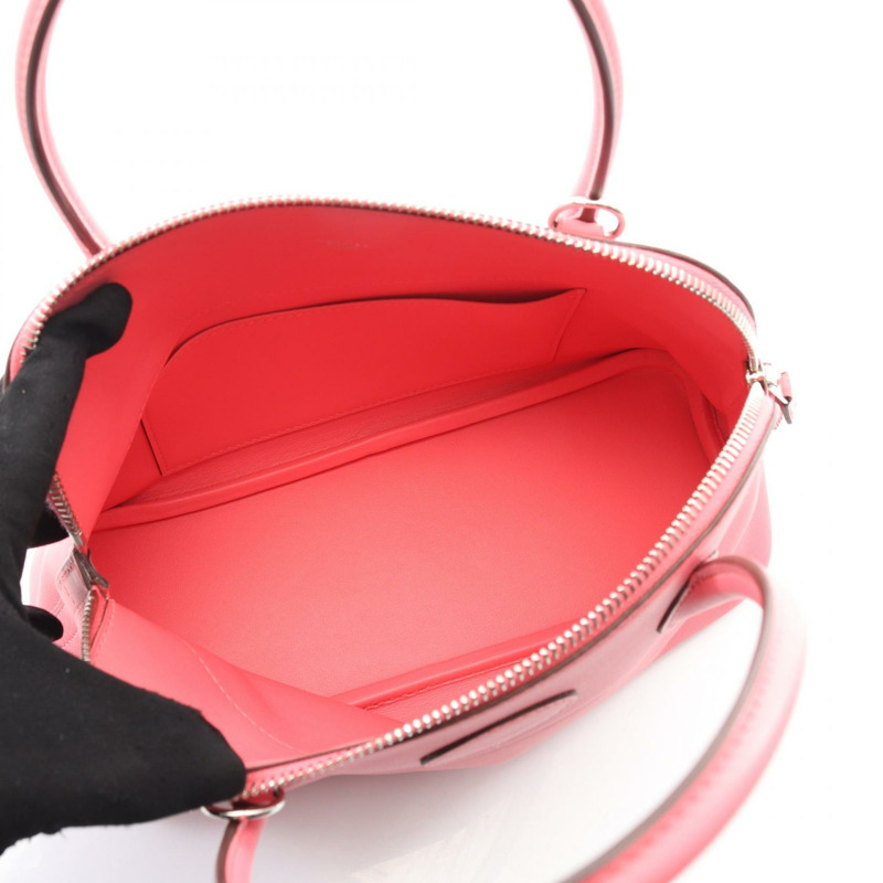 愛馬仕 Bolide27 單肩手提包，Swift 皮革，玫瑰杜鵑色，二手，女士，帶五金配件。-2