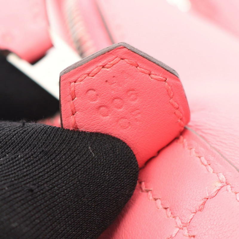 愛馬仕 Bolide27 單肩手提包，Swift 皮革，玫瑰杜鵑色，二手，女士，帶五金配件。-4