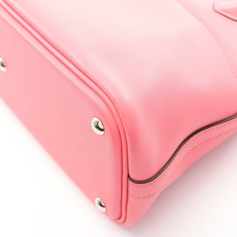 愛馬仕 Bolide27 單肩手提包，Swift 皮革，玫瑰杜鵑色，二手，女士，帶五金配件。-5