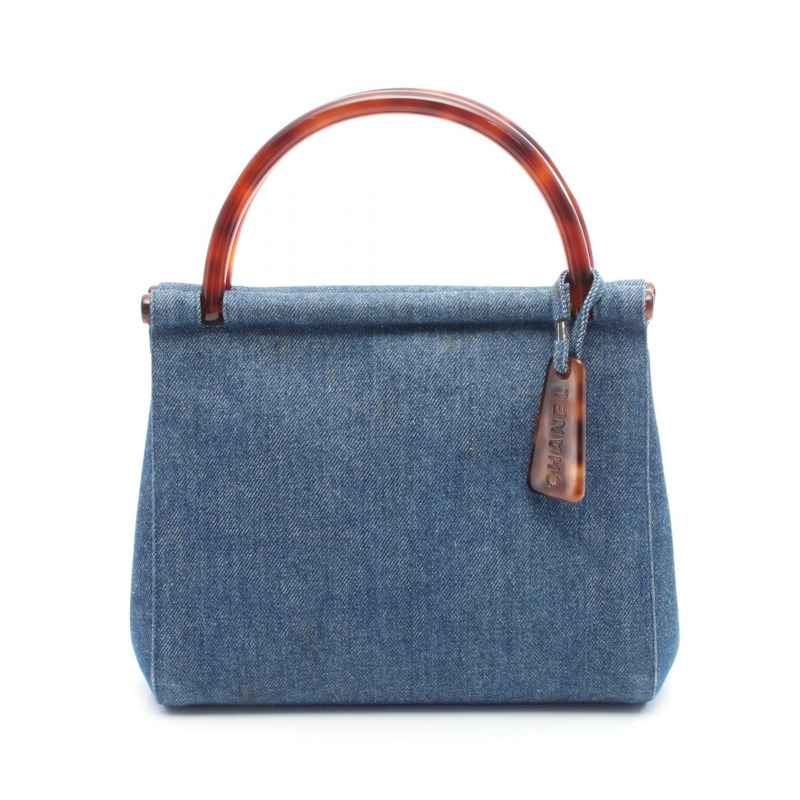 香奈兒女士牛仔藍手提包（二手）-0