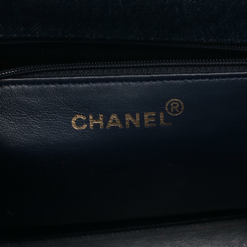 香奈兒女士牛仔藍手提包（二手）-3