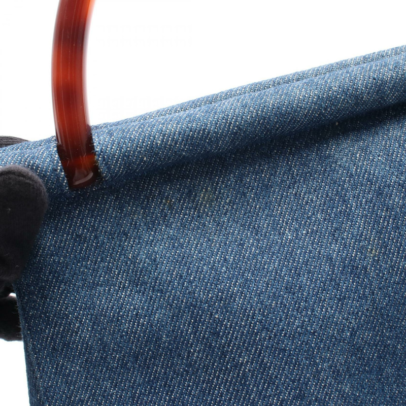 香奈兒女士牛仔藍手提包（二手）-6