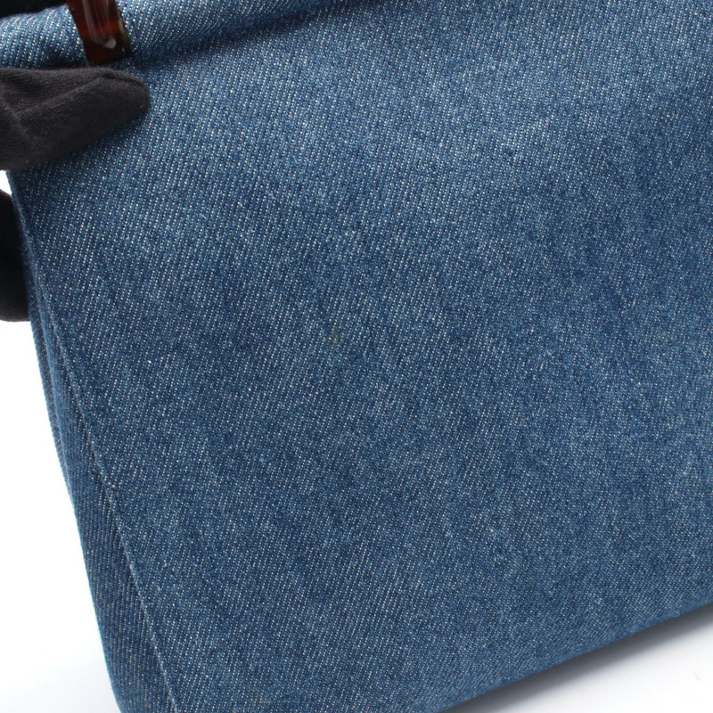 香奈兒女士牛仔藍手提包（二手）-8