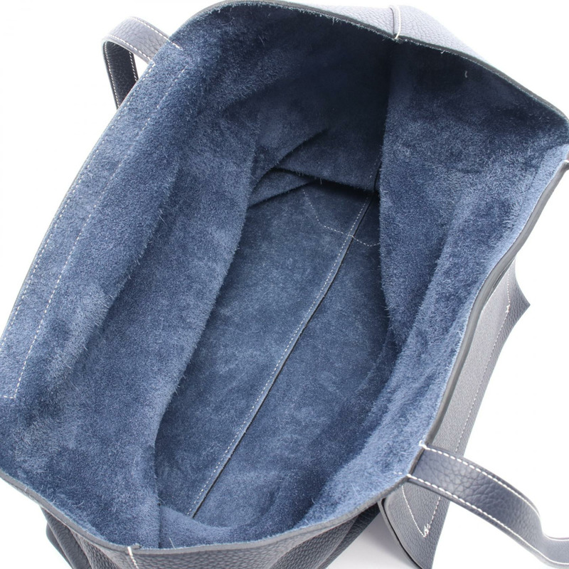 愛馬仕 Cabas Sellier 46 手提包 Clemence 皮革 海軍藍 nuit 二手 女士 Z-2