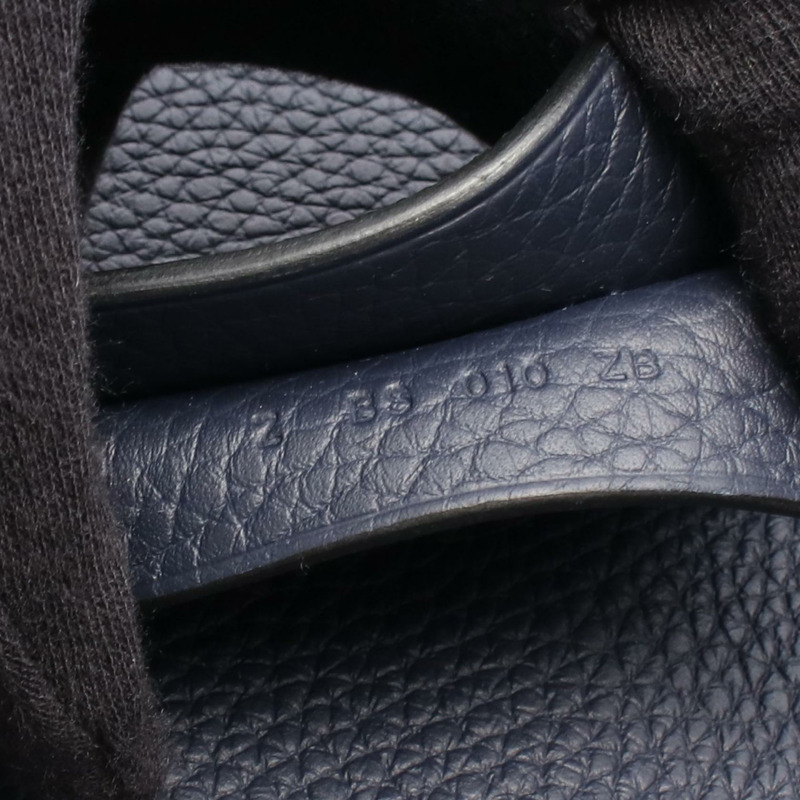 愛馬仕 Cabas Sellier 46 手提包 Clemence 皮革 海軍藍 nuit 二手 女士 Z-4