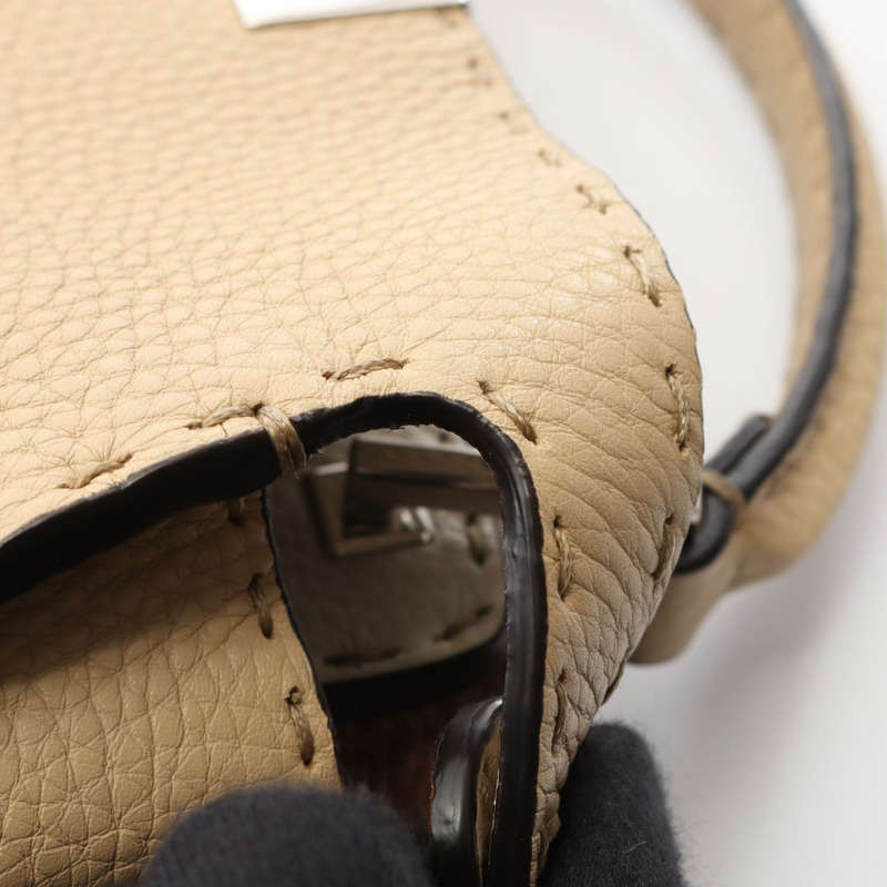FENDI Peekaboo Essentially 斜背包，米色皮革，二手女款-5
