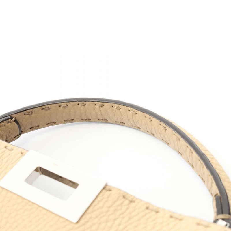 FENDI Peekaboo Essentially 斜背包，米色皮革，二手女款-6