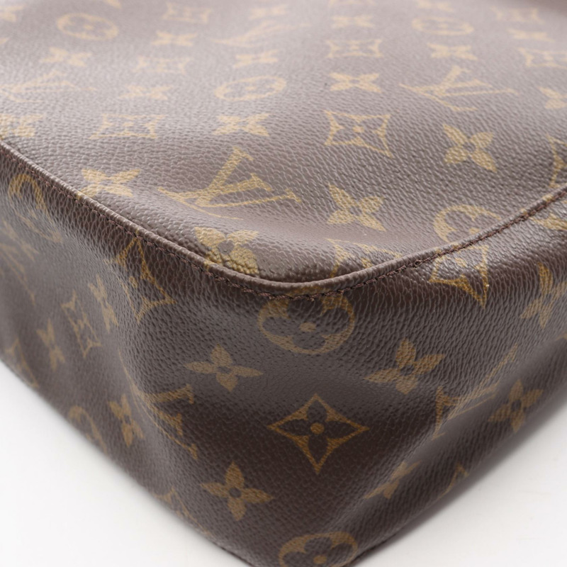 路易威登 Looping MM 單肩包 M51146 Monogram 帆布皮革棕色二手-11