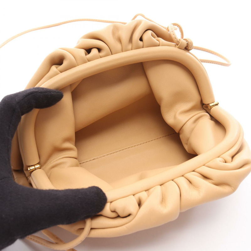 BOTTEGA VENETA 迷你斜背包 58585 皮革 米色 二手-2