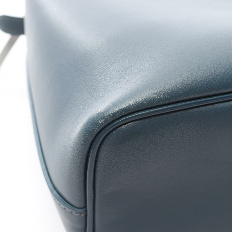 CELINE 小號軟立方體單肩斜背包，皮革材質，藍灰色，二手女款-9