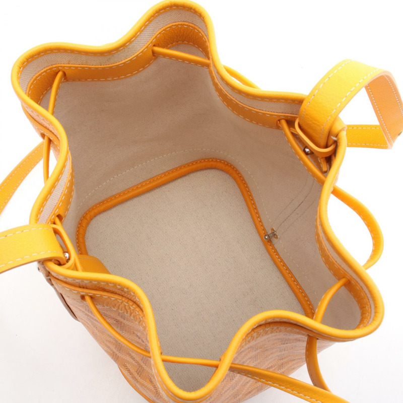 GOYARD 肩背斜背抽繩包 帆布 黃色 二手 女款-2