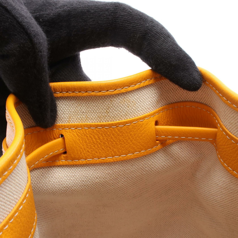 GOYARD 肩背斜背抽繩包 帆布 黃色 二手 女款-4