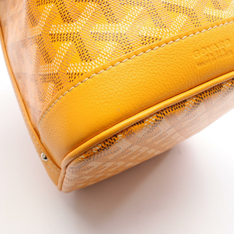 GOYARD 肩背斜背抽繩包 帆布 黃色 二手 女款-5