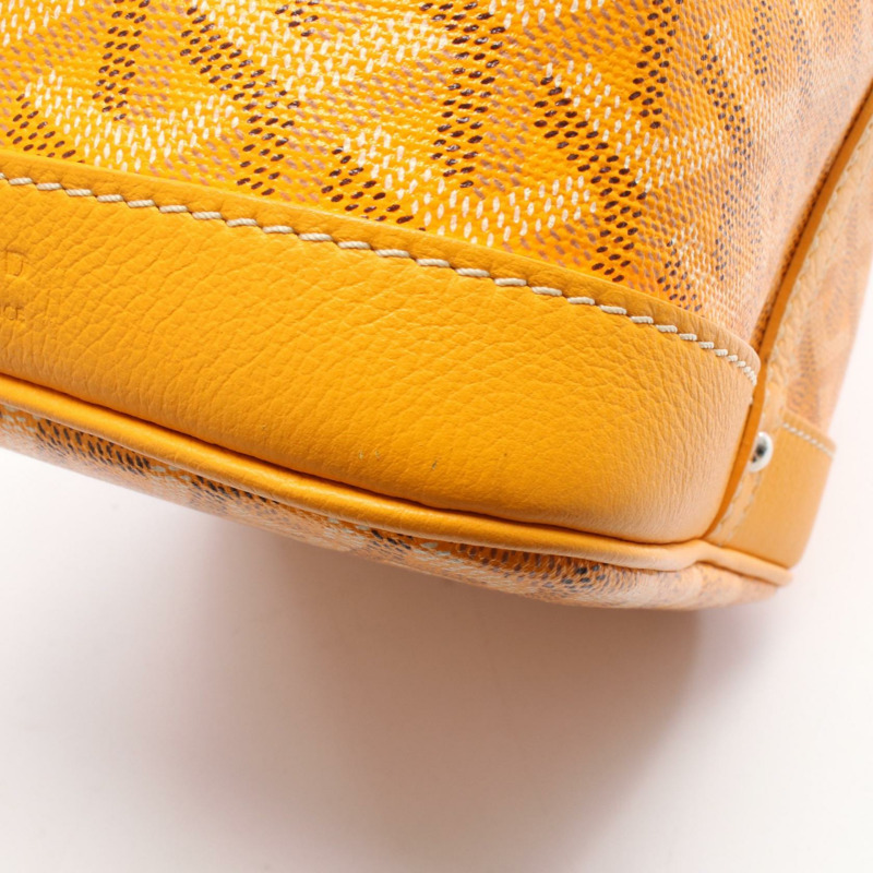 GOYARD 肩背斜背抽繩包 帆布 黃色 二手 女款-6