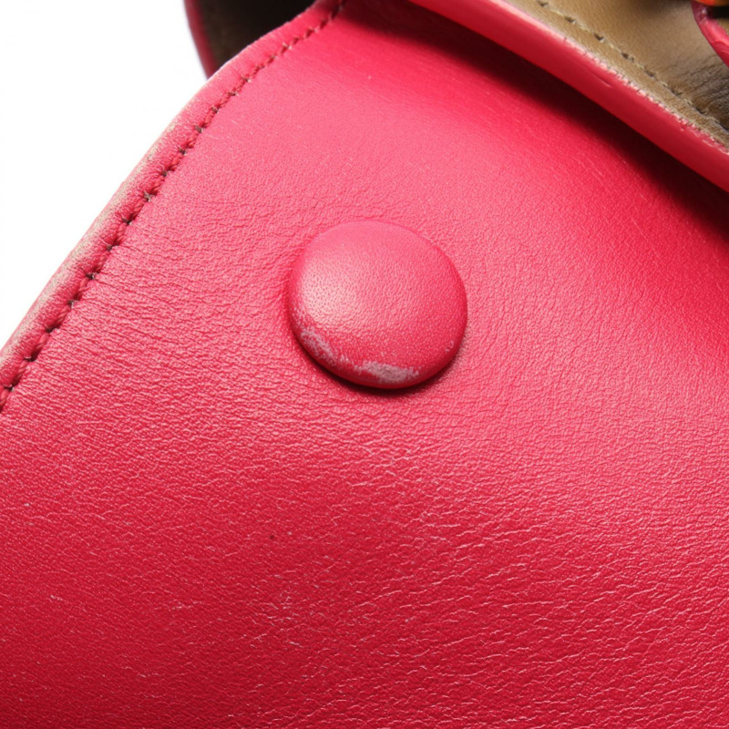 CELINE Trapeze 小號兩用肩背包 174683 皮革 棕色 粉紅色 二手 Phoebe-7