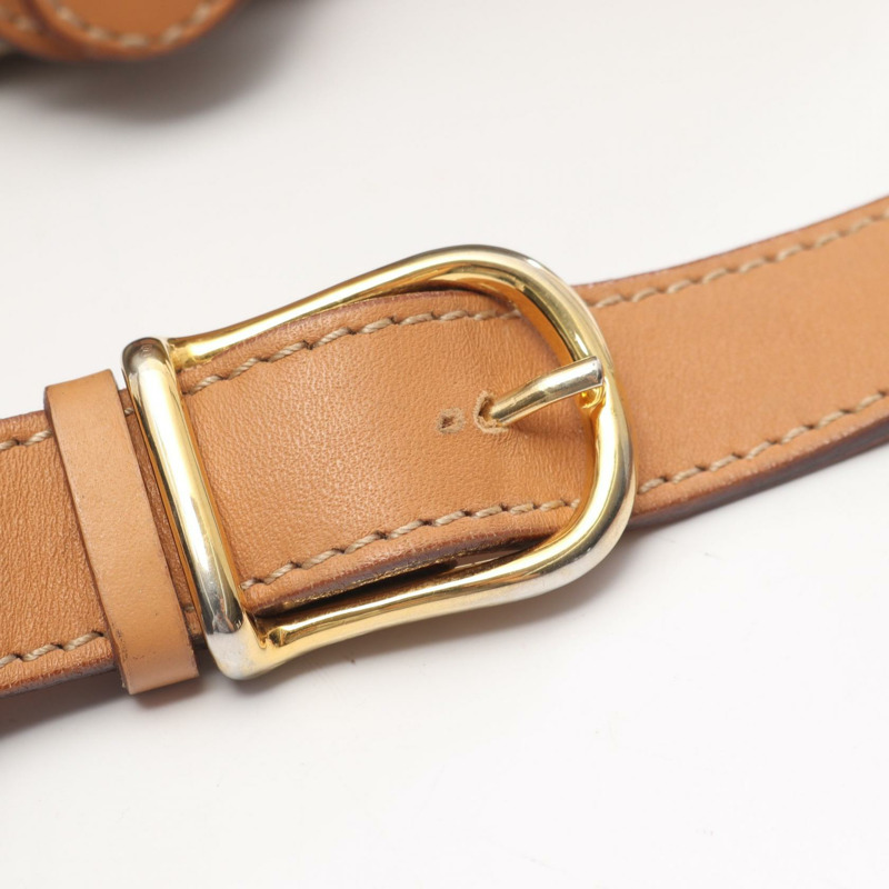 CELINE Macadam 肩挎斜背包，帆布皮革，米色/棕色，二手女款-4