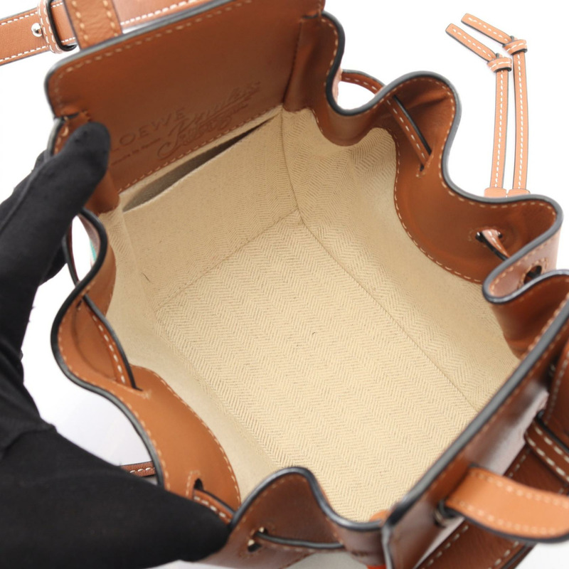 LOEWE Hammock 迷你抽繩單肩斜背包，花卉印花皮革-2