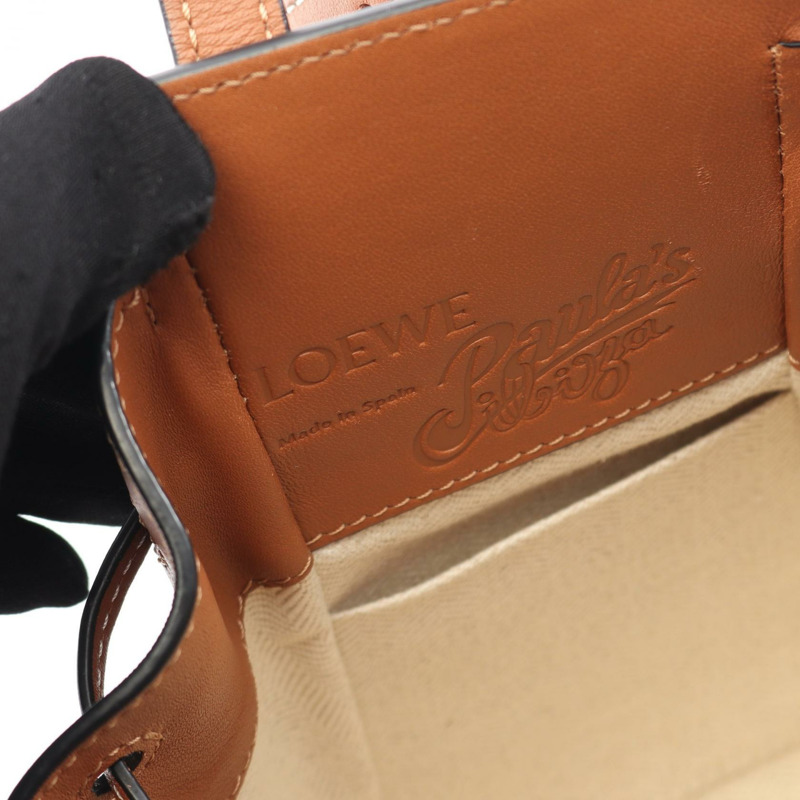 LOEWE Hammock 迷你抽繩單肩斜背包，花卉印花皮革-3