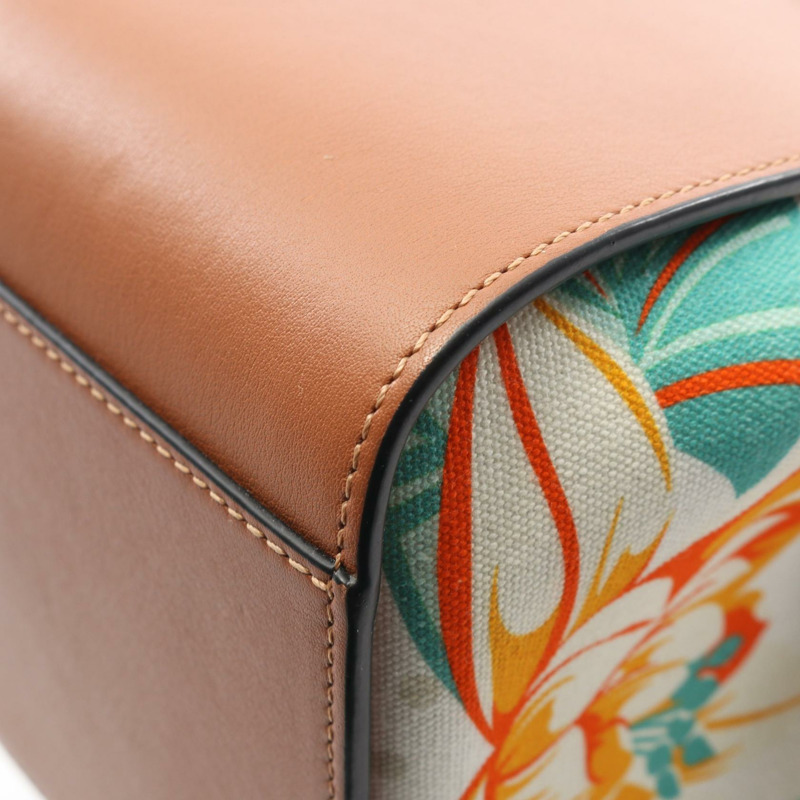 LOEWE Hammock 迷你抽繩單肩斜背包，花卉印花皮革-6