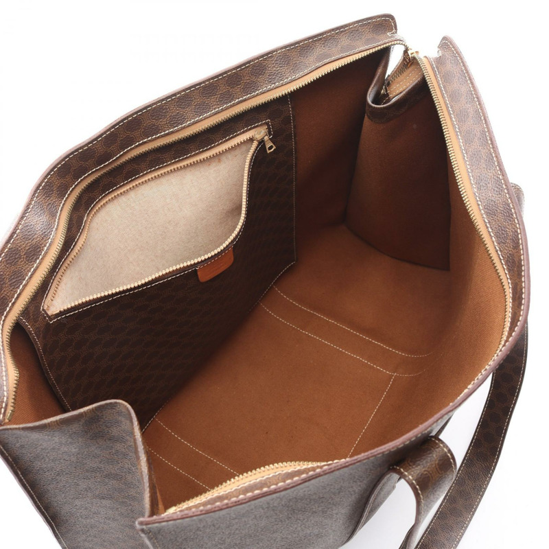 CELINE Macadam 手提單肩包,棕色帆布皮革,二手女款-2