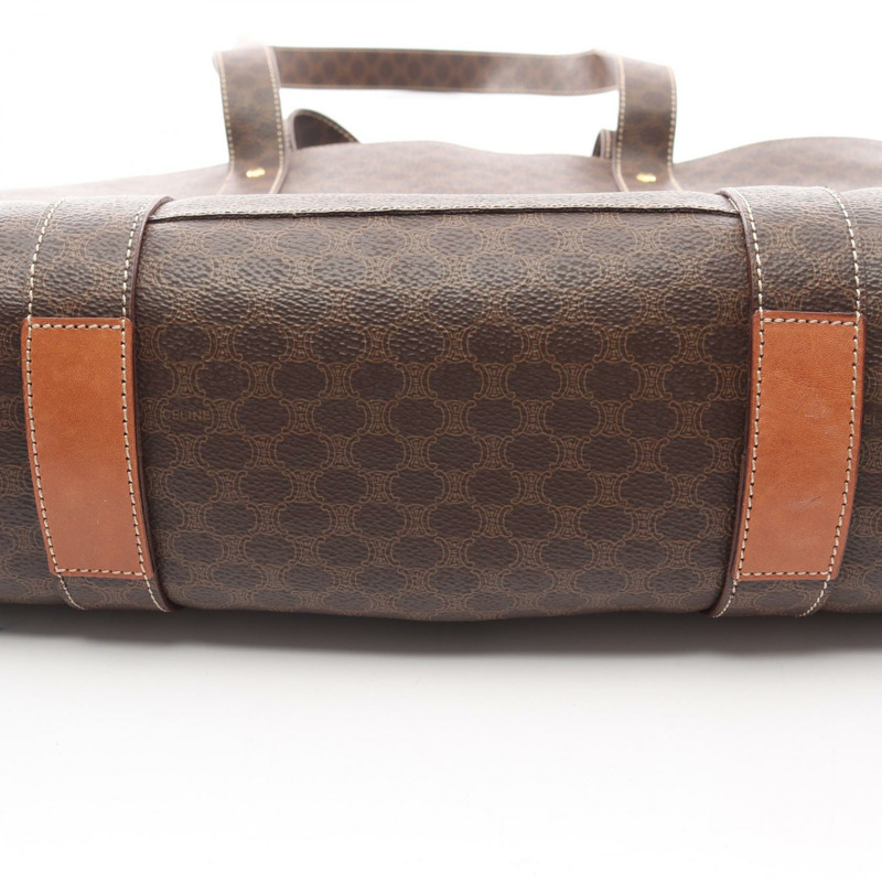 CELINE Macadam 手提單肩包,棕色帆布皮革,二手女款-6