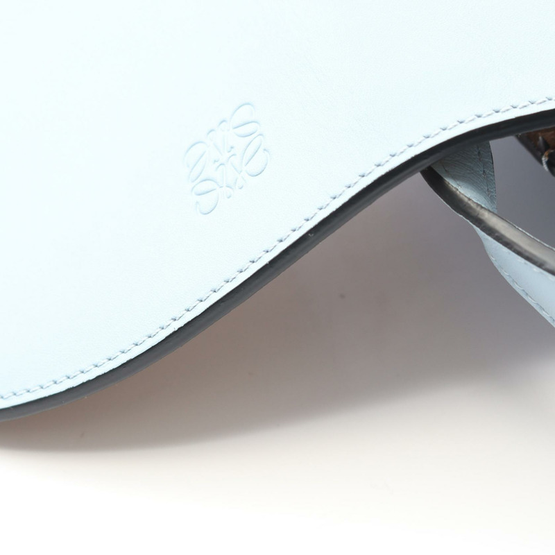 LOEWE Gate 雙肩包迷你斜背包,皮革材質,藍色,二手女款-5