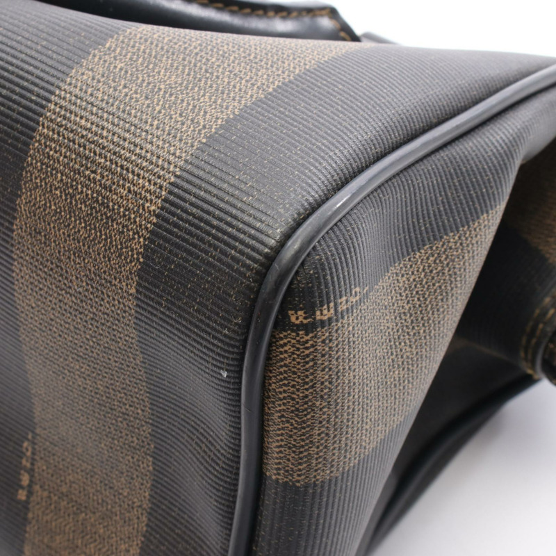 FENDI Pequin 手提包 259023 帆布皮革 棕色黑色 二手 女士-4