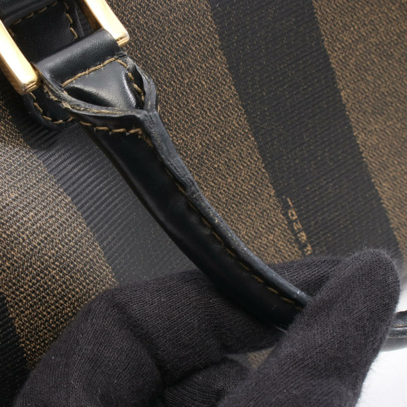 FENDI Pequin 手提包 259023 帆布皮革 棕色黑色 二手 女士-6