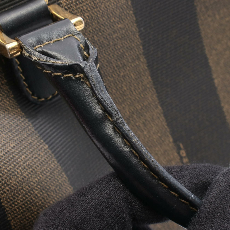 FENDI Pequin 手提包 259023 帆布皮革 棕色黑色 二手 女士-7
