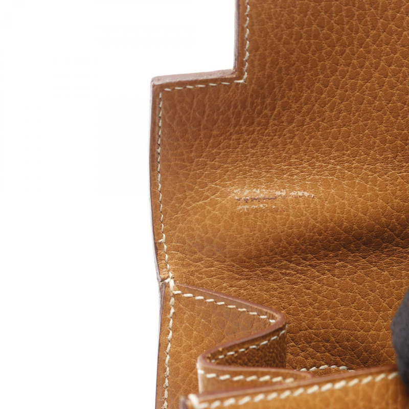 愛馬仕 Kelly 32 單肩手提包，Ardennes 皮革，棕色，天然色，二手，女士，金色五金-11