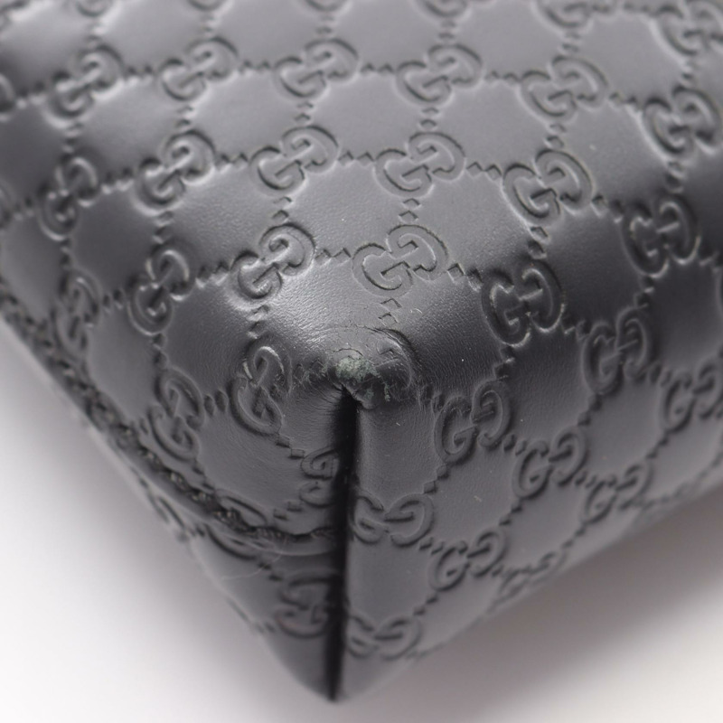 GUCCI Micro Guccissima 肩挎包 607723 黑色皮革 二手 女士-4