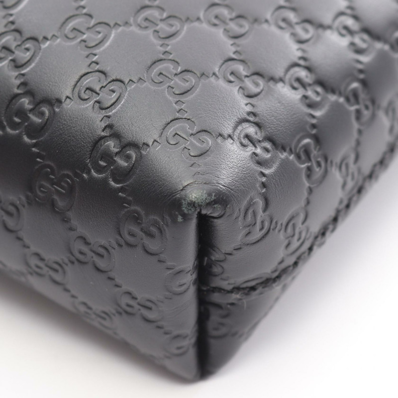 GUCCI Micro Guccissima 肩挎包 607723 黑色皮革 二手 女士-5