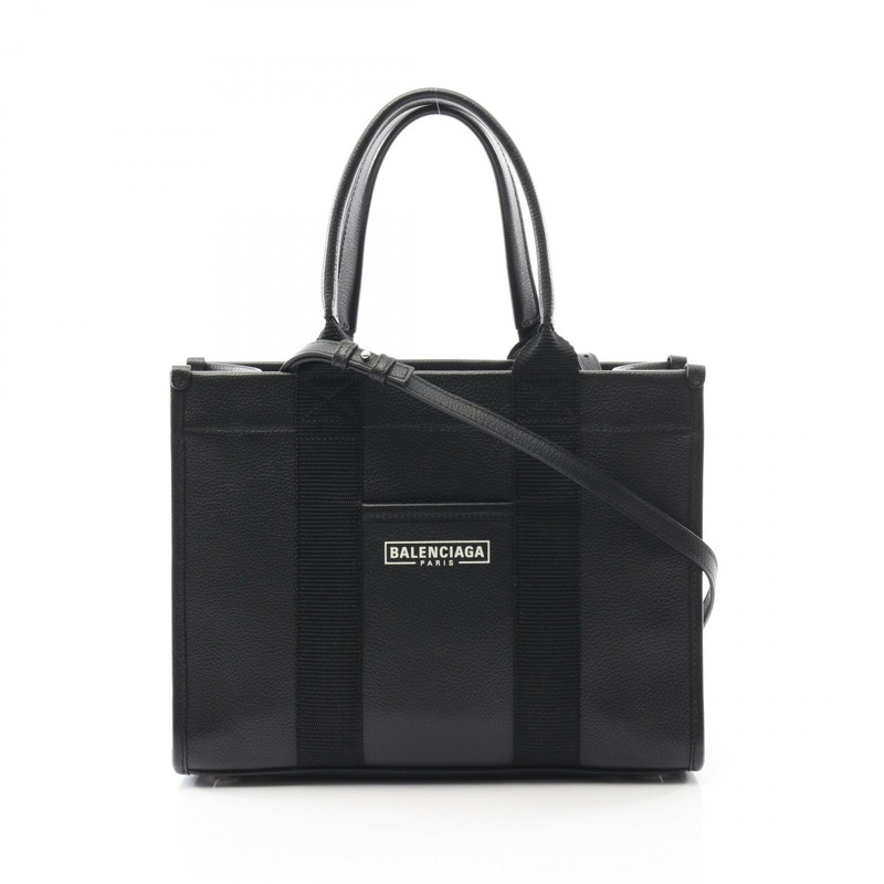 BALENCIAGA HARDWARE TOTE S 肩斜背包,黑色皮革,二手女款-0